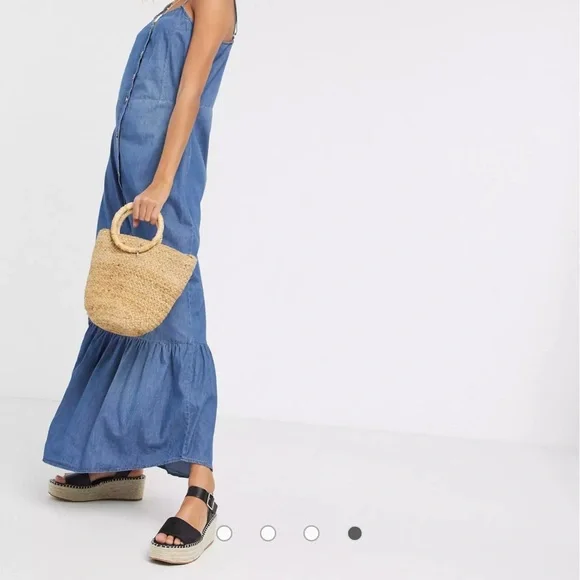 ASOS | Dresses | Jdy Denim Maxi Dress With Cami Straps | Poshmark